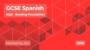 Exam Marking- GCSE (AQA) Spanish Foundation (2018) 8698/RF Paper 3: Reading