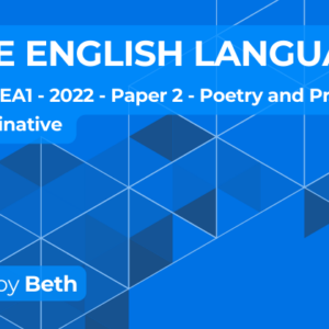 Exam Marking- IGCSE (Edexcel) English Language (2022) Specification A 4EA1 Paper 2: Poetry and Prose Texts and Imaginative