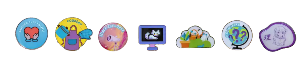 PinWins independent learning badges